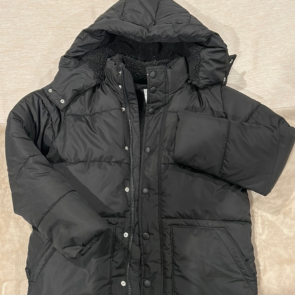 Gap Kids Boys Size XL 14 16 Black Puffer Coat New Removable Hood